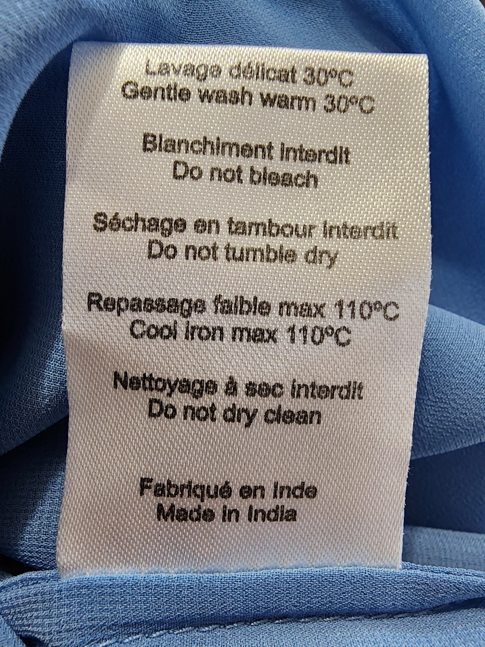 Claudie Pierlot RIMA Blue Ruffle Crochet Lace Dress FR 40 US 8 - Picture 13 of 13